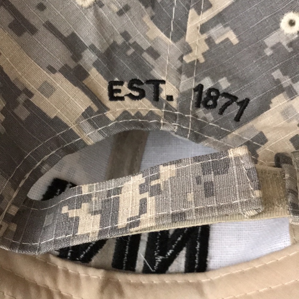 NRA Camo Hat Baseball Cap Bitmap Gray Tan Embroidered Black Letters Adjustable - Picture 4 of 6